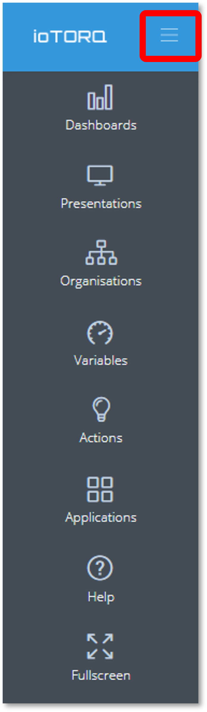Lefthand navigation bar Help Center